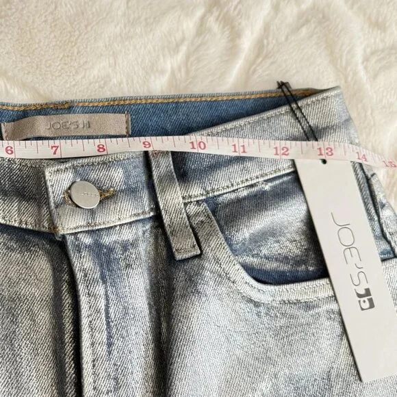 Joe's Jeans The Mia High Rise Foil Wide Leg Denim Party Indigo Metallic 28 NWT - Picture 8 of 15